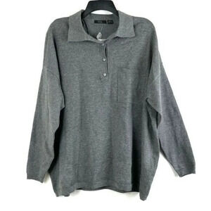 RDI Women Oversized Polo Pullover Henley Sweater Size S